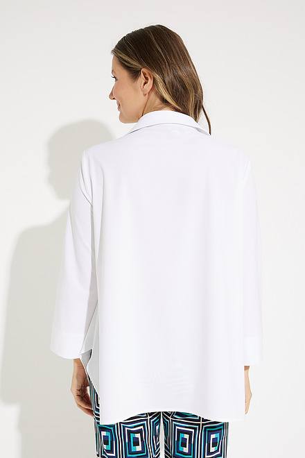 Asymmetrical blouse Style 231004. Optic White. 3