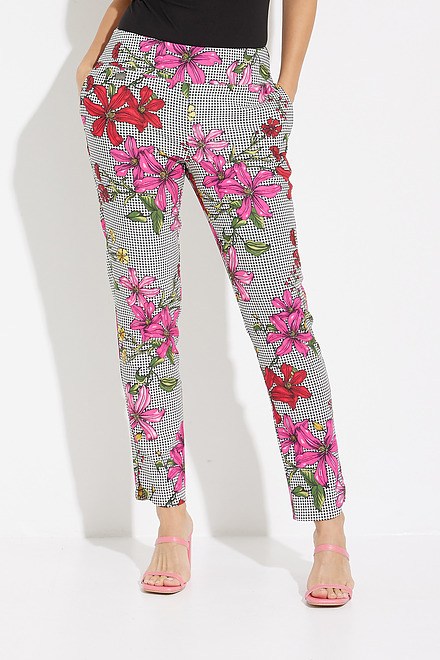 Floral &amp; Houndstooth Pant Style 231024. Vanilla/multi. 2
