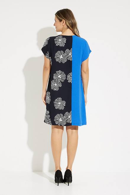Printed Colour-Blocked Dress Style 231038. Midnight Blue/multi. 4