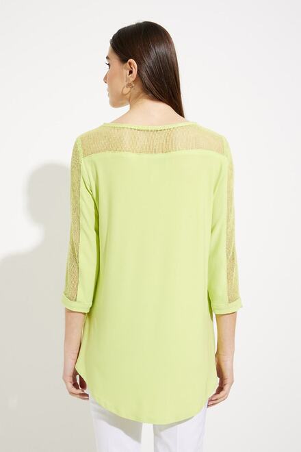 Button Detail High-Low Hem Top Style 231057. Exotic Lime. 2