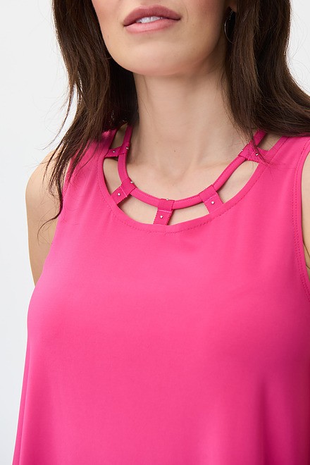 Cut-Out Neckline Top Style 231058. Dazzle Pink. 3