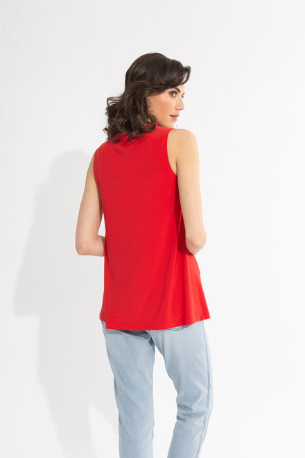 Cut-Out Neckline Top Style 231058. Magma Red. 2