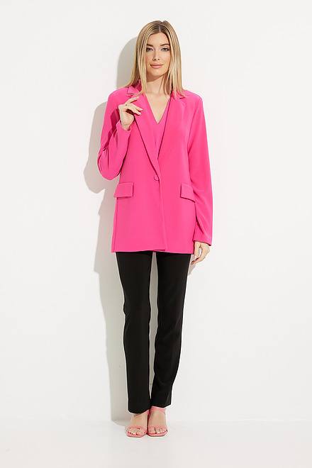 Open Front Long Blazer Style 231064. Dazzle Pink. 5