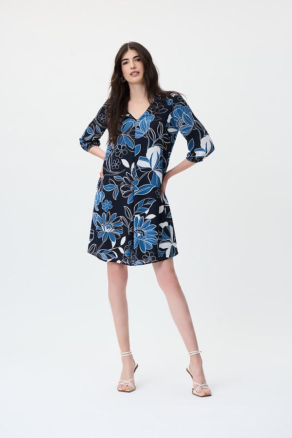 Floral Print Sheath Dress Style 231099. Midnight Blue/multi