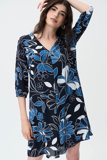 Floral Print Sheath Dress Style 231099. Midnight Blue/multi. 2