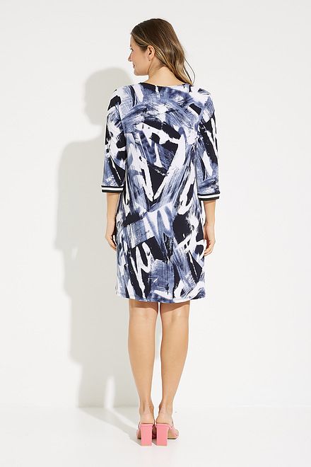 Abstract Print Shift Dress Style 231112. Midnight Blue/multi. 2