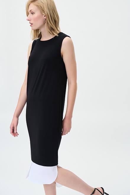 Hem Detail Sleeveless Dress Style 231114. Black/optic White. 2