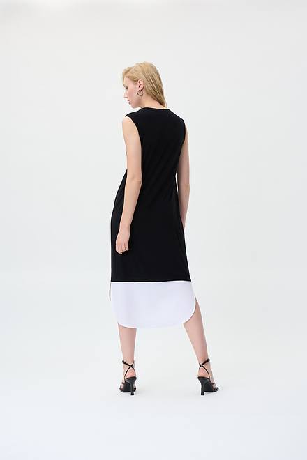 Hem Detail Sleeveless Dress Style 231114. Black/optic White. 4