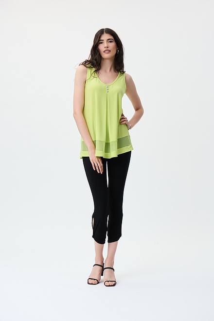 Split Front Sleeveless Top Style 231125. Exotic Lime. 4