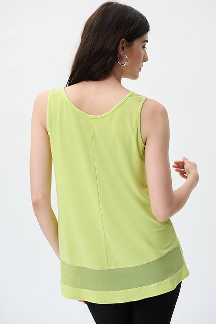 Split Front Sleeveless Top Style 231125. Exotic Lime. 5
