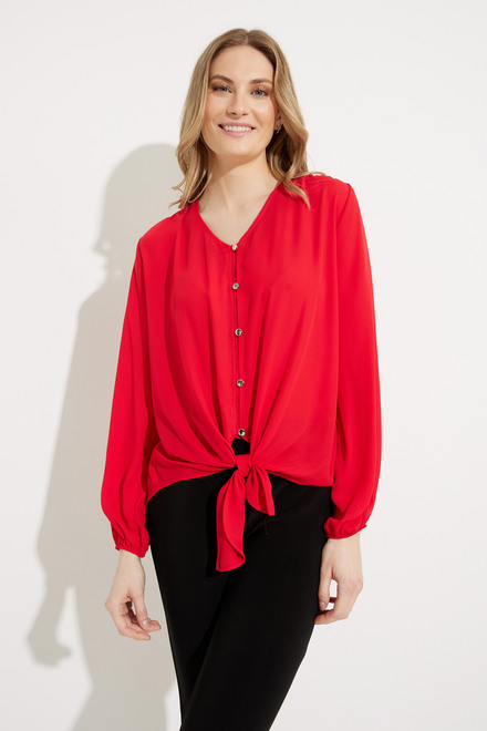 Tie-Front Blouse Style 231144. Magma Red. 4