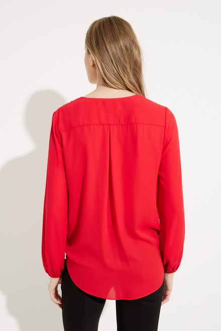 Tie-Front Blouse Style 231144. Magma Red. 2