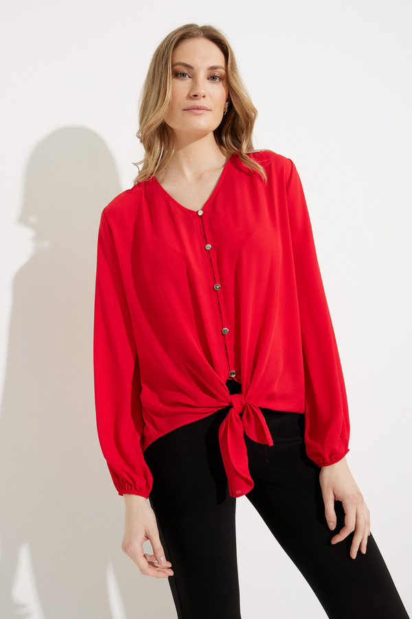 Tie-Front Blouse Style 231144. Magma Red