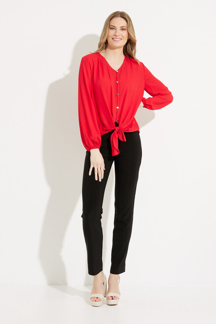 Tie-Front Blouse Style 231144. Magma Red. 5