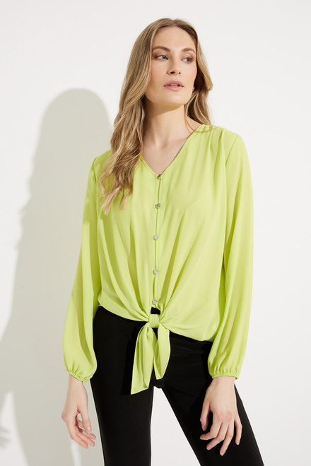 Tie-Front Blouse Style 231144. Exotic Lime. 4