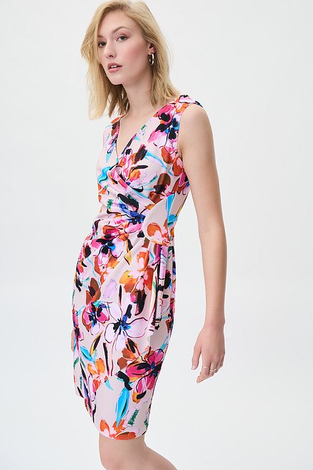 Floral Wrap Dress Style 231172. Beige/multi. 2
