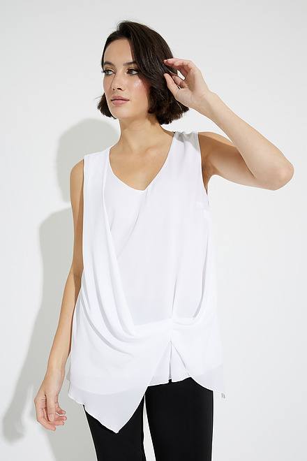 Pleated Front Top Style 231182. Off White. 3