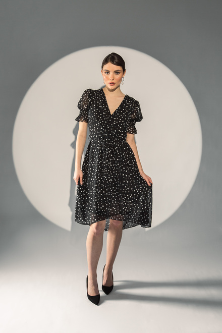 Polka Dot Print Dress Style 231200. Black/white. 6