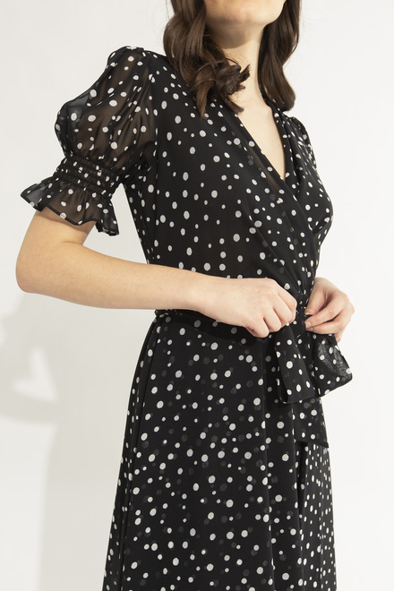 Polka Dot Print Dress Style 231200. Black/white. 3