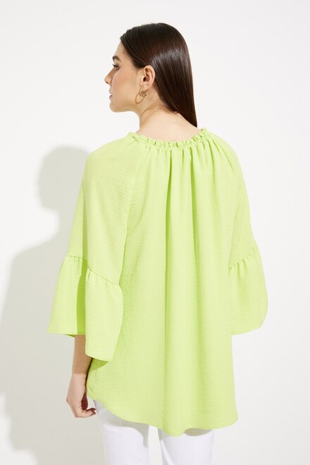 3/4 Sleeve Peasant Top Style 231206. Exotic Lime. 2
