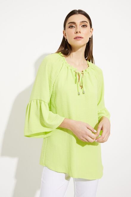 3/4 Sleeve Peasant Top Style 231206. Exotic Lime. 3