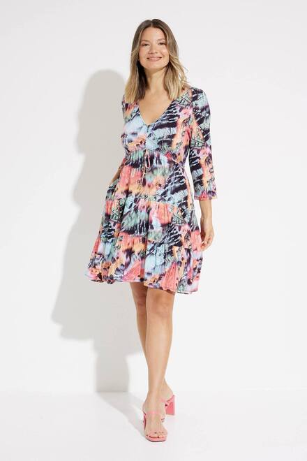 Tropical Print Dress Style 231225. Black/multi. 5