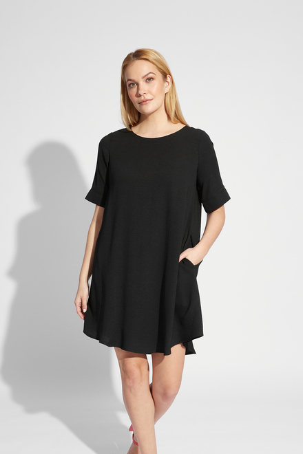 Short Sleeve Trapeze Dress Style 231227. Black. 5