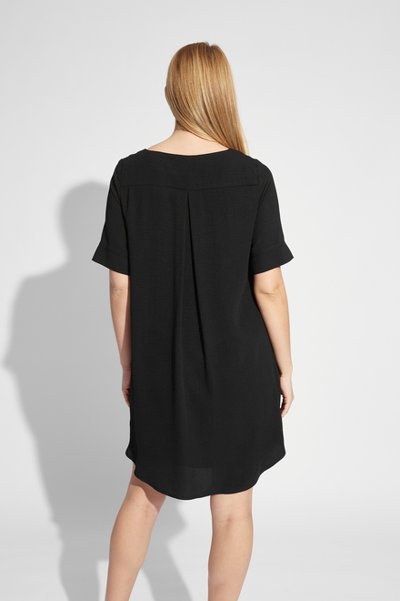 Short Sleeve Trapeze Dress Style 231227. Black. 2