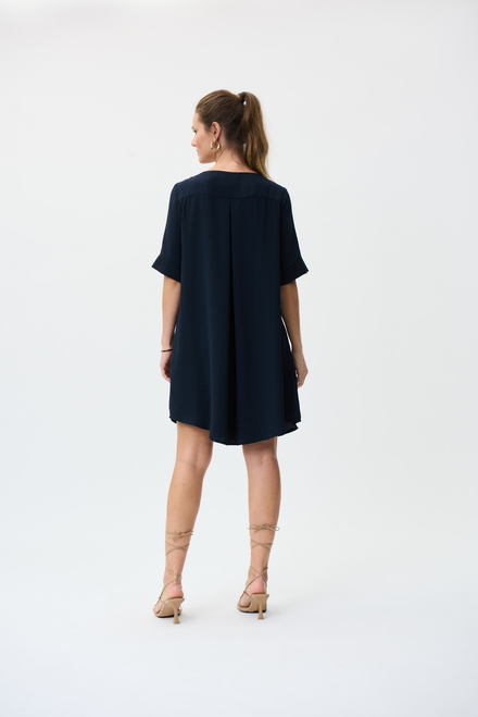 Short Sleeve Trapeze Dress Style 231227. Midnight Blue. 5