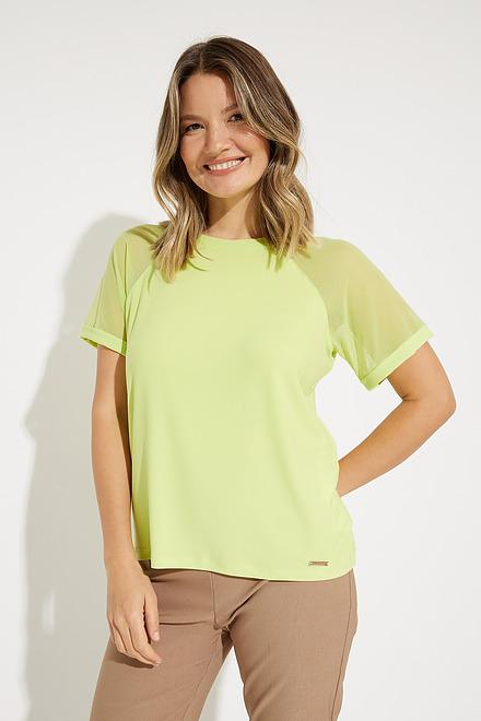 Mesh Sleeve Top Style 231235. Exotic lime