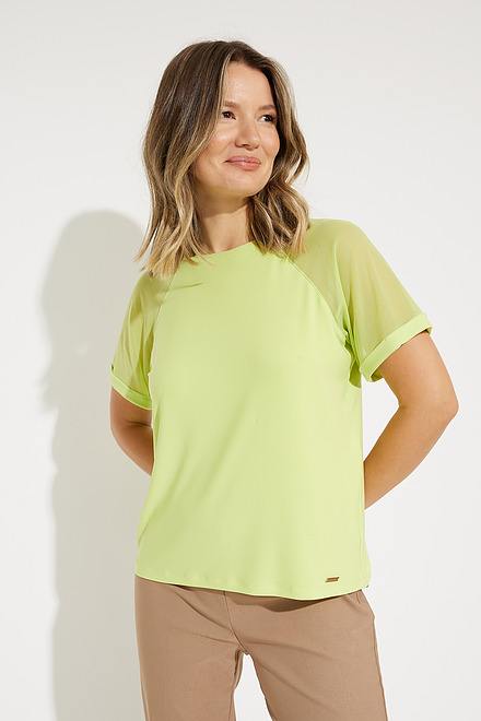 Mesh Sleeve Top Style 231235. Exotic Lime. 3