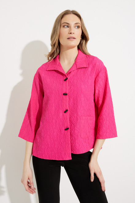 Cropped Sleeve Blazer Style 231256. Dazzle Pink. 3