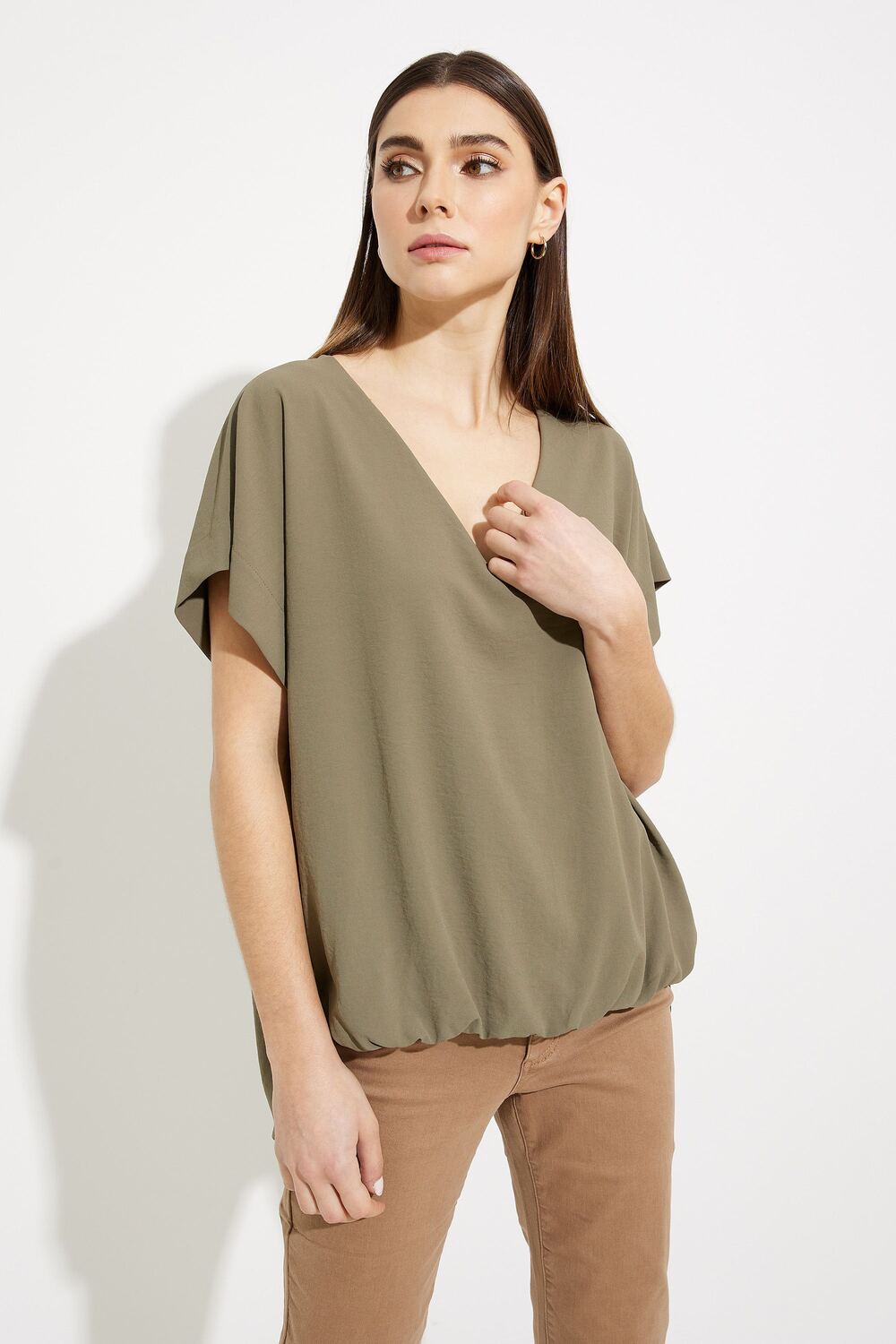 Banded Hem Top Style 231291. Agave