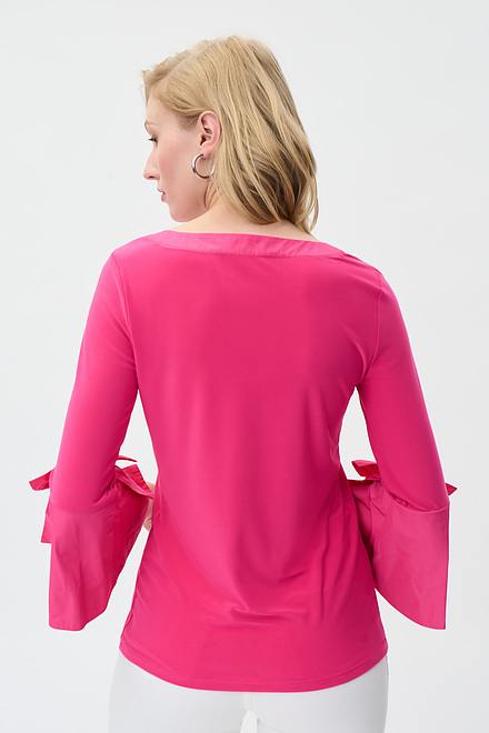 Bow Detail Sleeve Top Style 231292. Dazzle Pink. 5