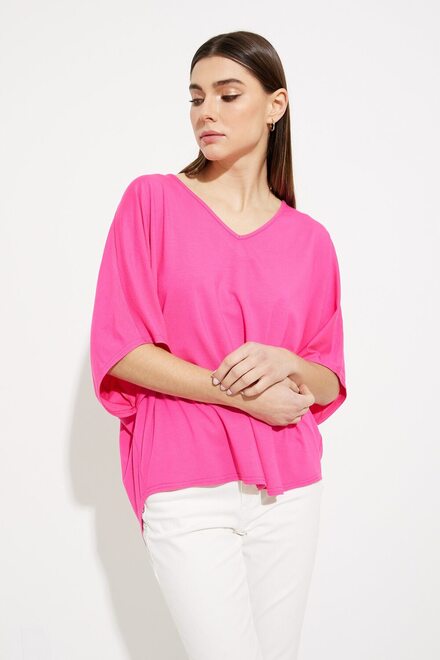 Deep-V Loose-Fit Top Style 231294. Dazzle Pink