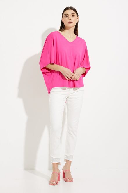 Deep-V Loose-Fit Top Style 231294. Dazzle Pink. 5