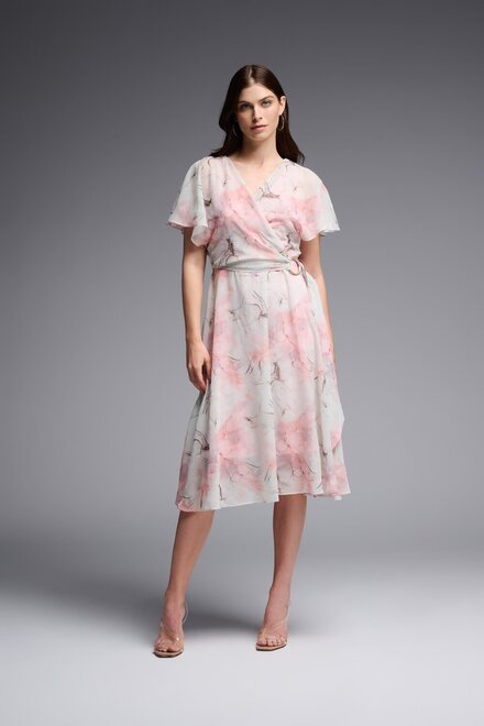 Floral Wrap Dress Style 231713. Mint/multi