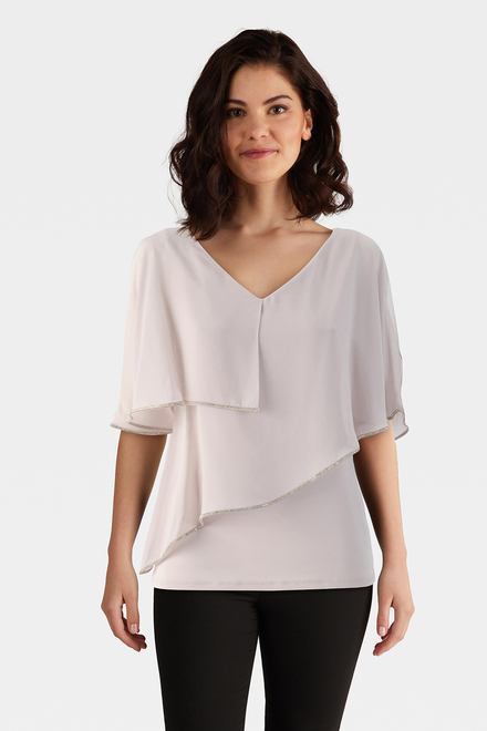 Chiffon Overlay Top Style 231720. Mother Of Pearl