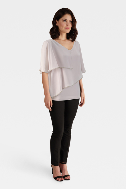 Chiffon Overlay Top Style 231720. Mother Of Pearl. 5