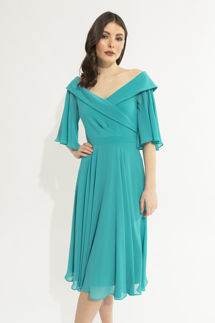 Off-Shoulder Evening Dress Style 231723. Ocean Blue. 5