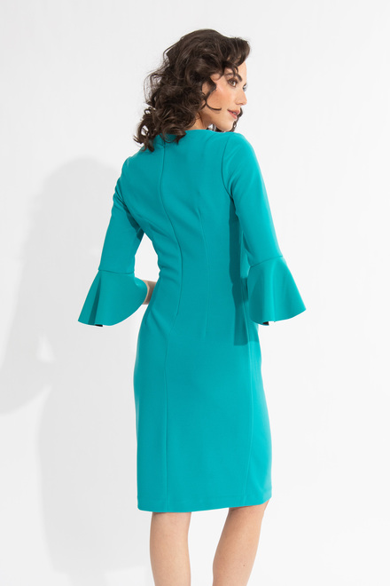 Bell Sleeve Sheath Dress Style 231740. Ocean Blue/black. 2