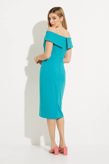 Off-Shoulder Shift Dress Style 231756. Ocean Blue. 2
