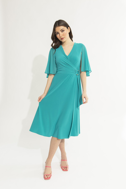 Dual Fabric Ruffled Dress Style 231757