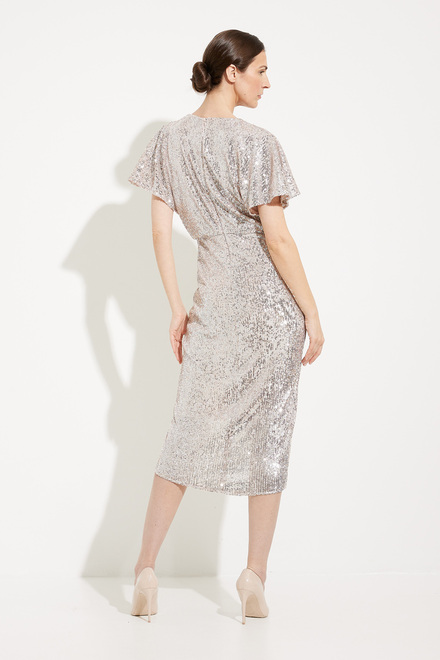 Sequin Ruched Dress Style 231760. Mother Of Pearl/silver. 3