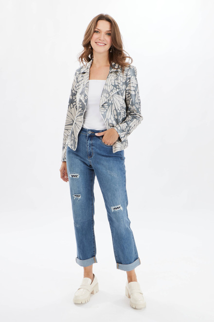 Printed Moto Jacket Style 231911. Champagne/silver. 4