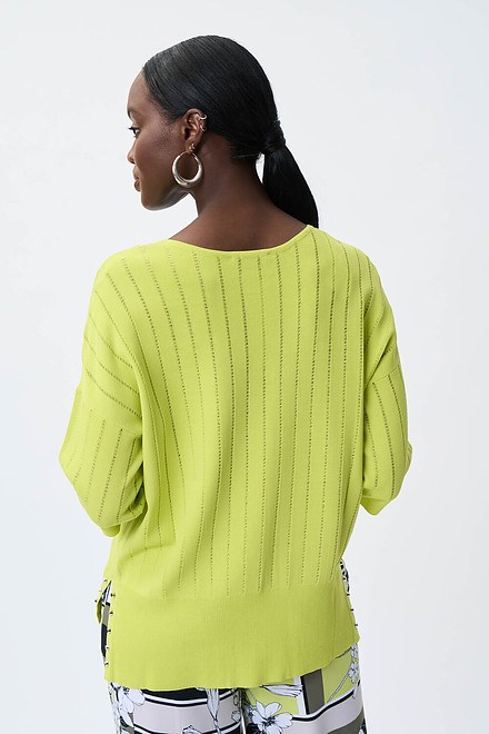 Knit V-Neck Top Style 231944. Exotic Lime. 5