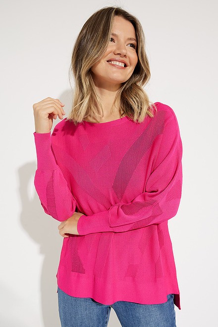 Textured Knit Top Style 231950. Dazzle Pink. 2