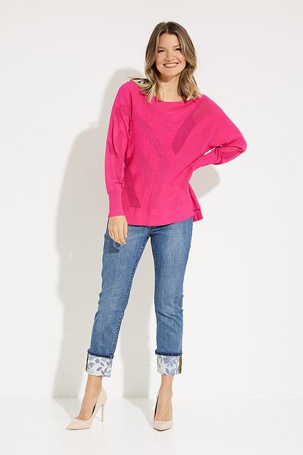 Textured Knit Top Style 231950. Dazzle Pink. 5