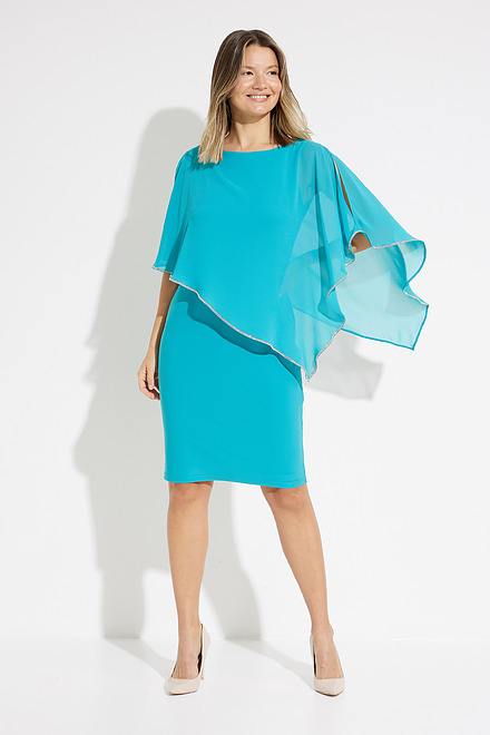Dress with Asymmetric Hem Style 223762. Ocean Blue
