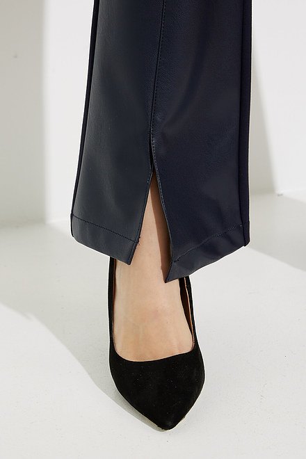 Joseph Ribkoff Leatherette Pants Style 224311. Midnight Blue. 4